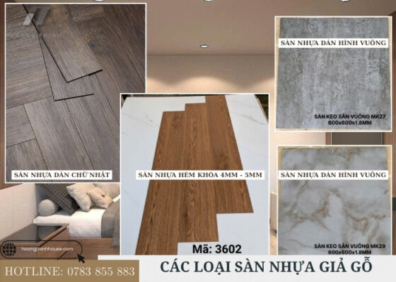 Các loại sàn nhựa giả gỗ