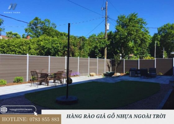 hoàng rào nhựa giả gỗ ngoài trời bảo vệ sân vườn