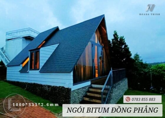 ngói bitum lợp mái nhà phong cách hiện đại