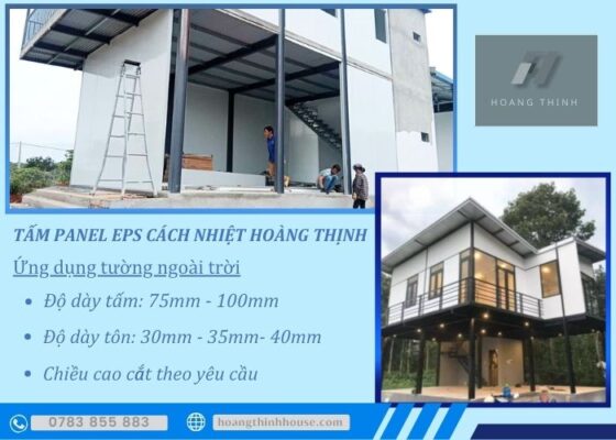 Tấm panel eps 100m ứng dụng vách tường ngoài