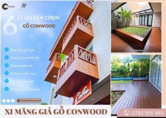 Tấm xi măng giả gỗ ngoài trời Conwood