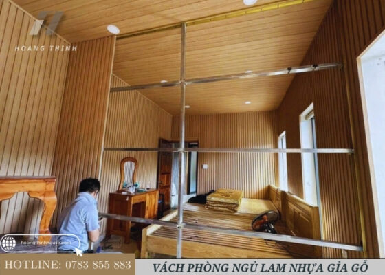 Vách ngăn nhựa giả gỗ cho phòng ngủ mang lại sự ấm cúm