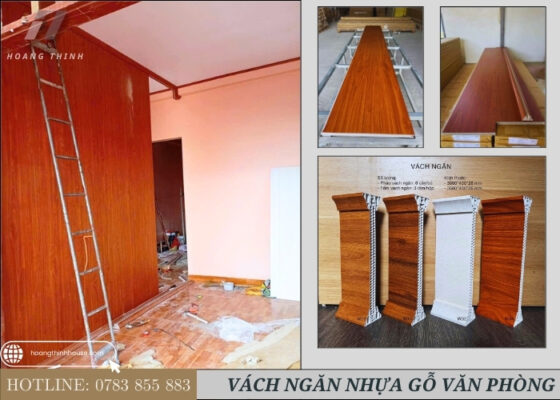 Vách nhựa giả gỗ trong nhà