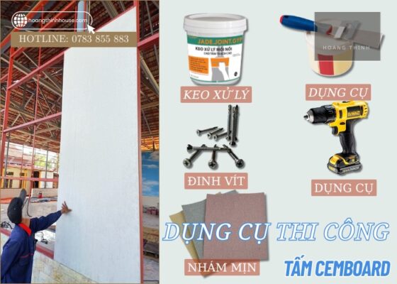 Dụng cụ cần thiết khi thi công keo xử lý mối nối tấm cemboard