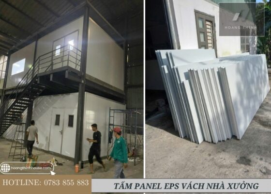 Công đoạn dựng tấm panel cho công trình