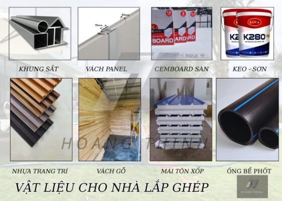 Các vật liệu thi công nhà lắp ghép