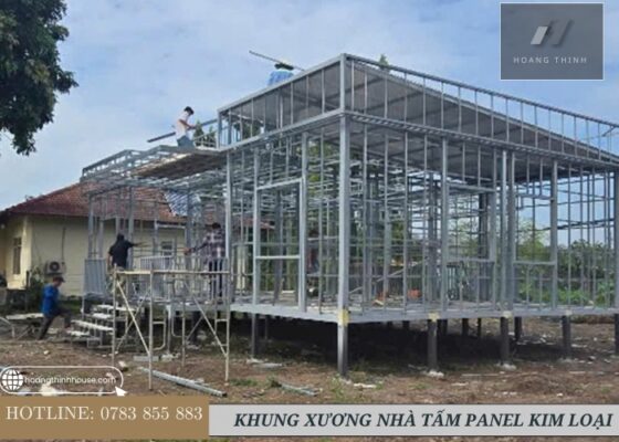 Hệ khung sườn thi công nhà panel kim loại