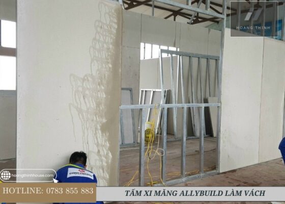 Ốp vách nội thất cùng tấm xi măng AllyBuild