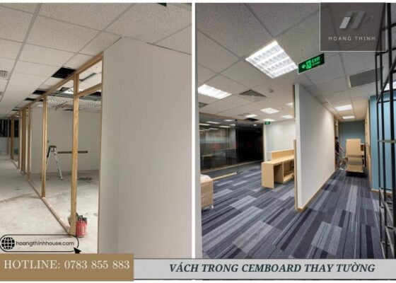 Tấm cemboard làm vách văn phòng 