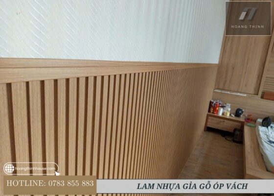 Lam sóng nhựa giả gỗ ốp tường nội thất