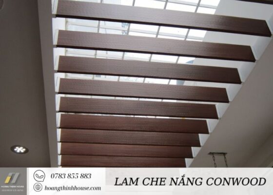 Một góc lam chắn nắng bằng gỗ xi măng conwood