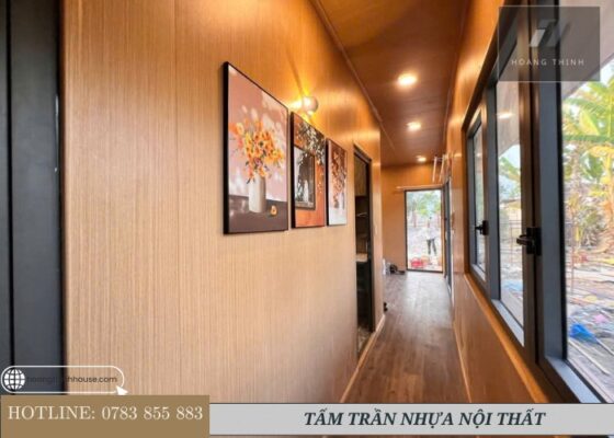 thi công trần nhựa giả gỗ
